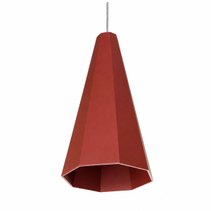 COLGANTE CONICO FACETADO E27 20X40CM COLOR VINO